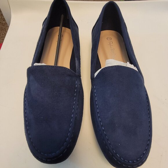 New in Box Blue Faux Suede loafers - Picture 1 of 6